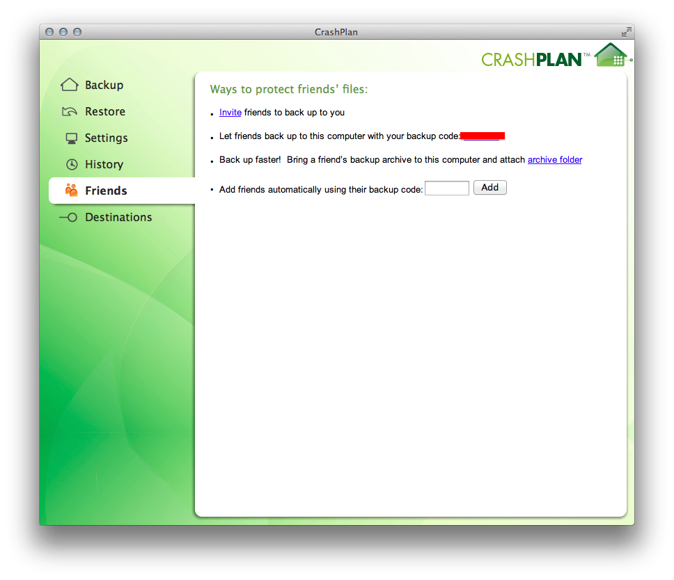 CrashPlan allows backups to be sent to a friend's computer