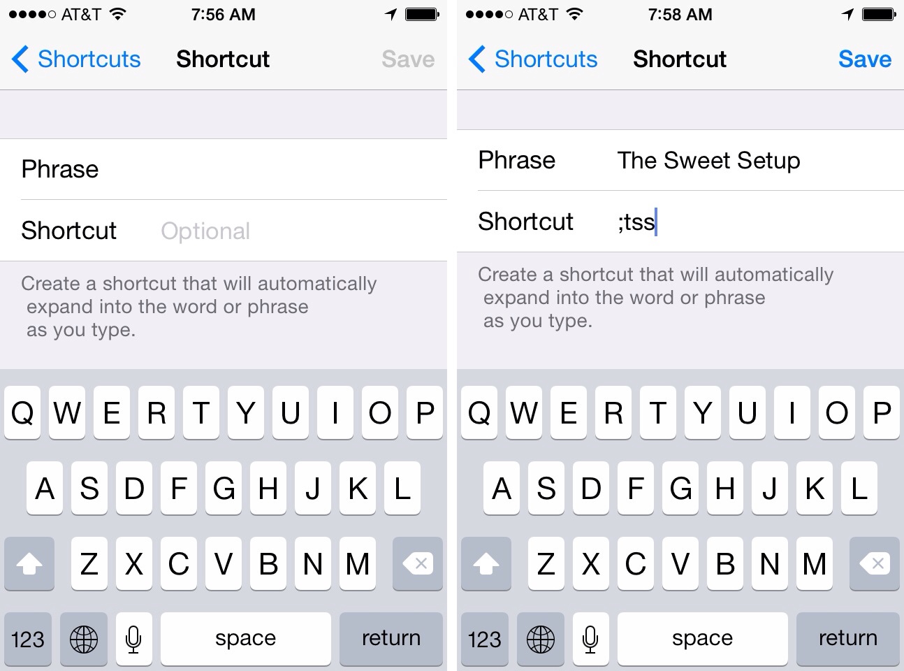 ios keyboard shortcuts