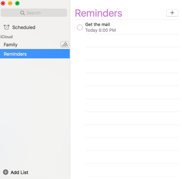 Reminders for Mac