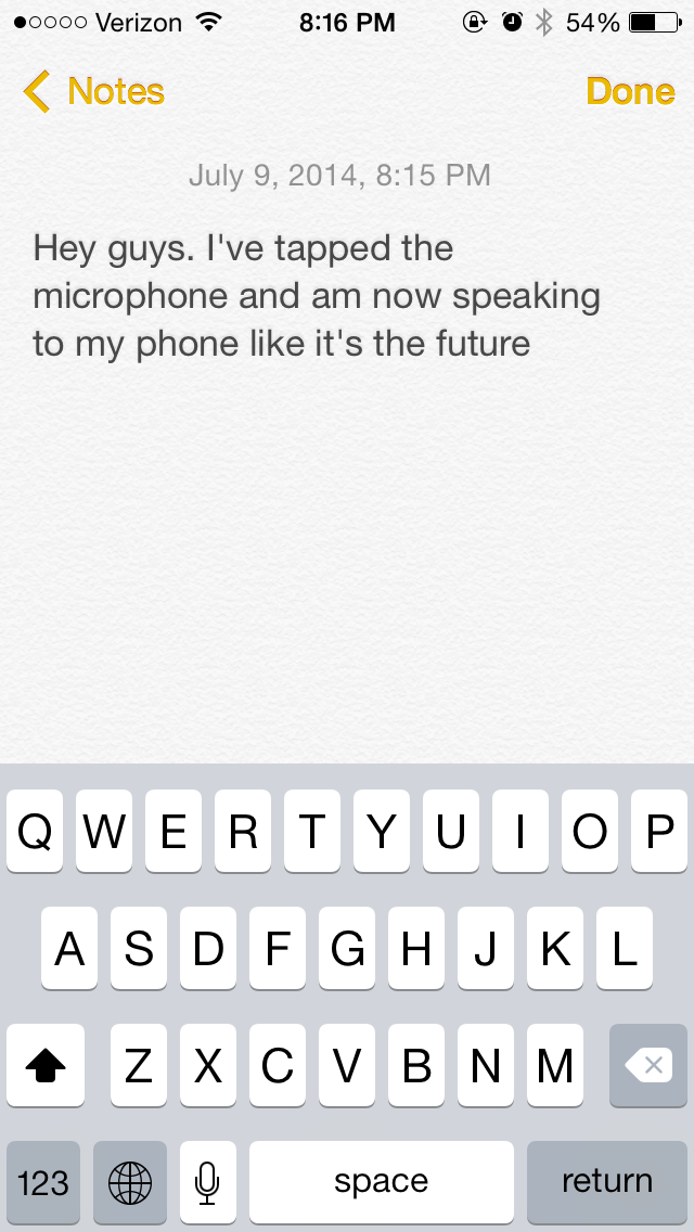 iOS dictation