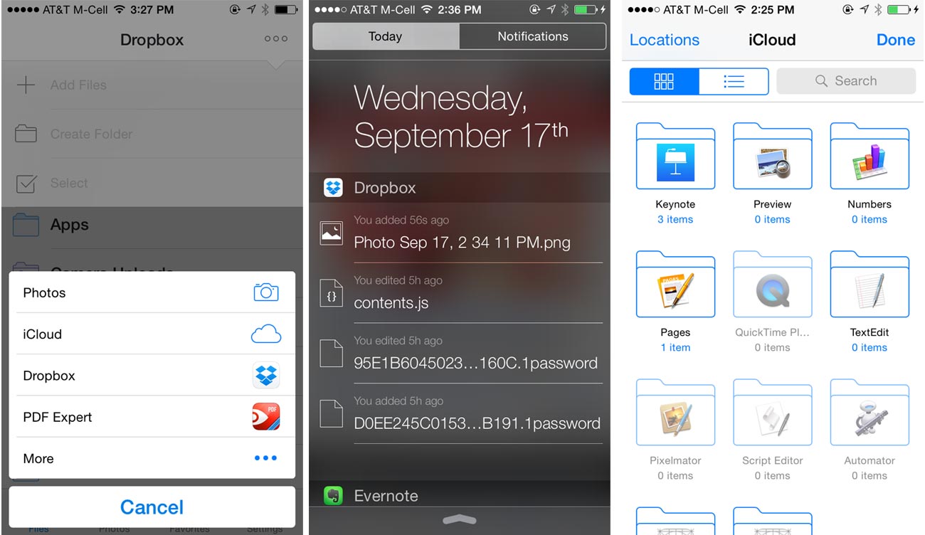 Dropbox iOS 8 updates