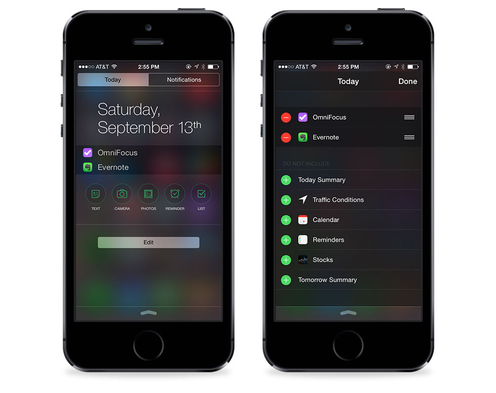 iOS 8 Notification Center Today view