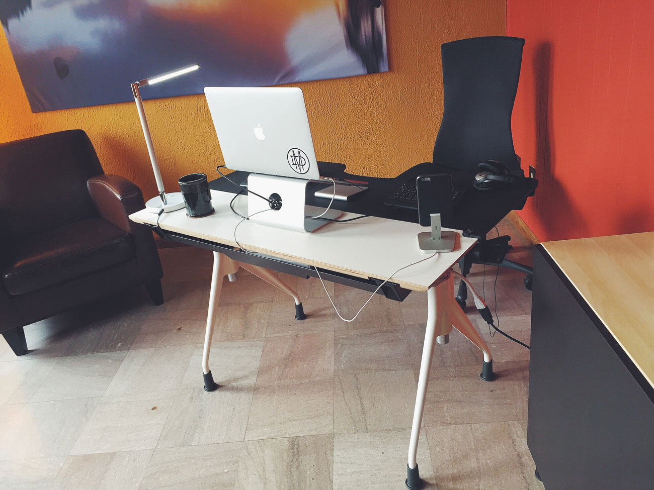 Brandon Wentland's ergonomic setup, furniture view