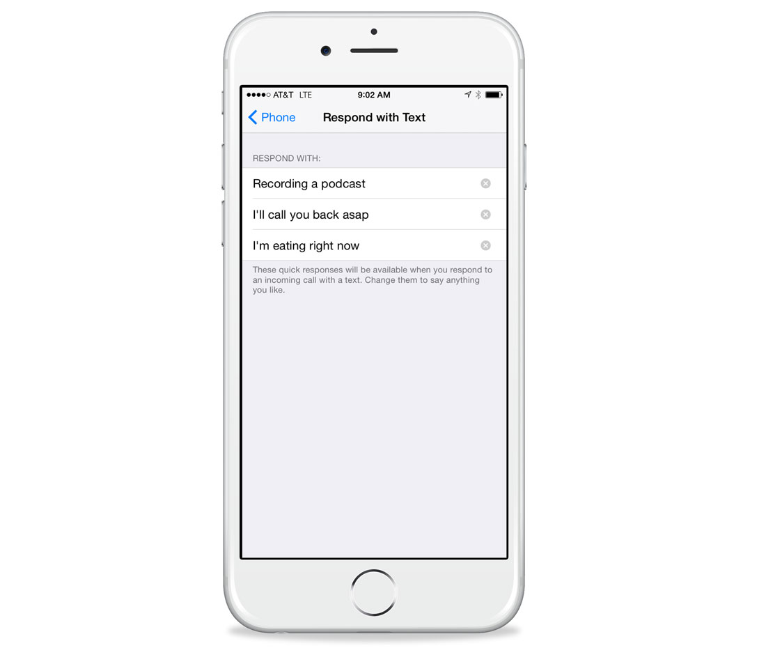 iOS auto response examples