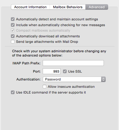 iCloud Mail Drop settings