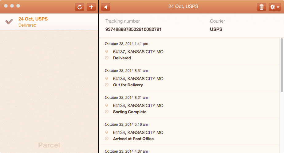 Parcel Mac OS X app