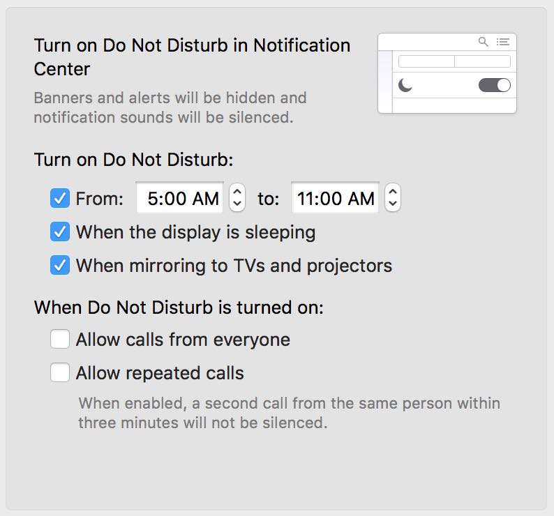 Setting Do Not Disturb on your Mac
