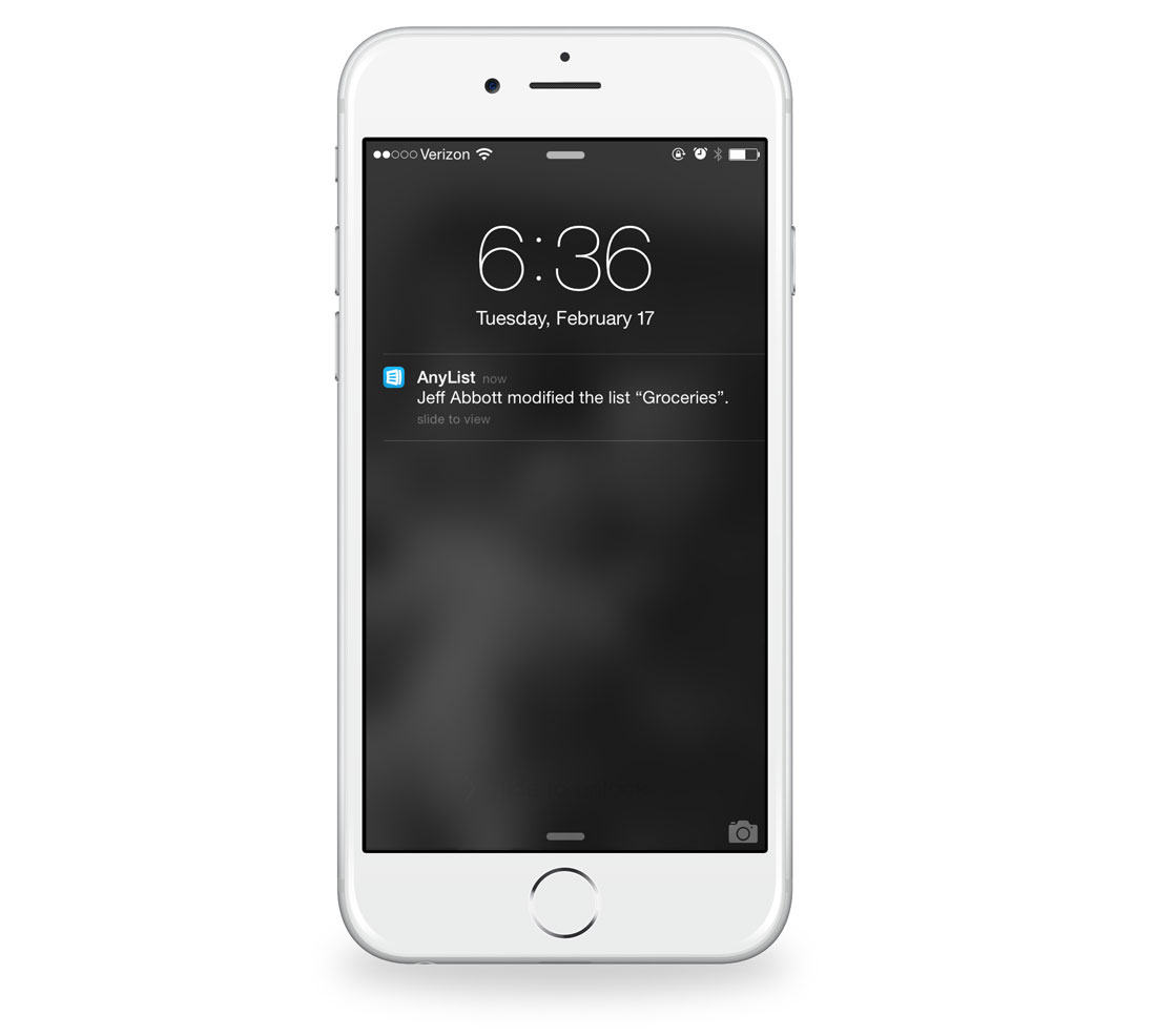 AnyList notifications