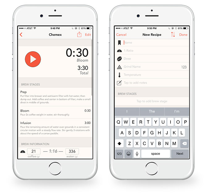 Press Coffee timer for iPhone