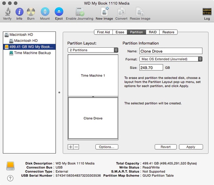 Creating a disk partition in OS X