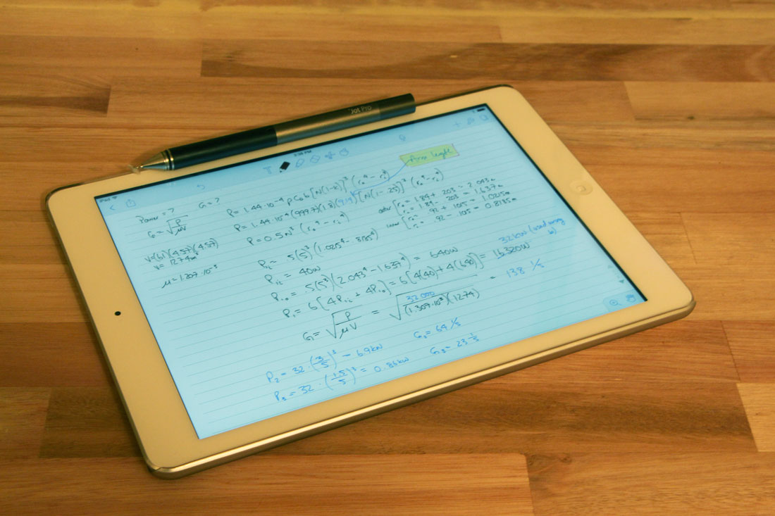Blake's note-taking system with iPad and Adonit Jot Pro pen