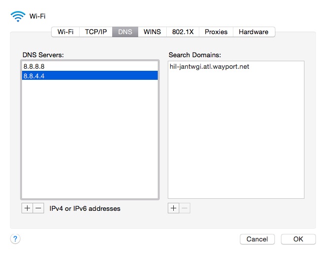 DNS settings