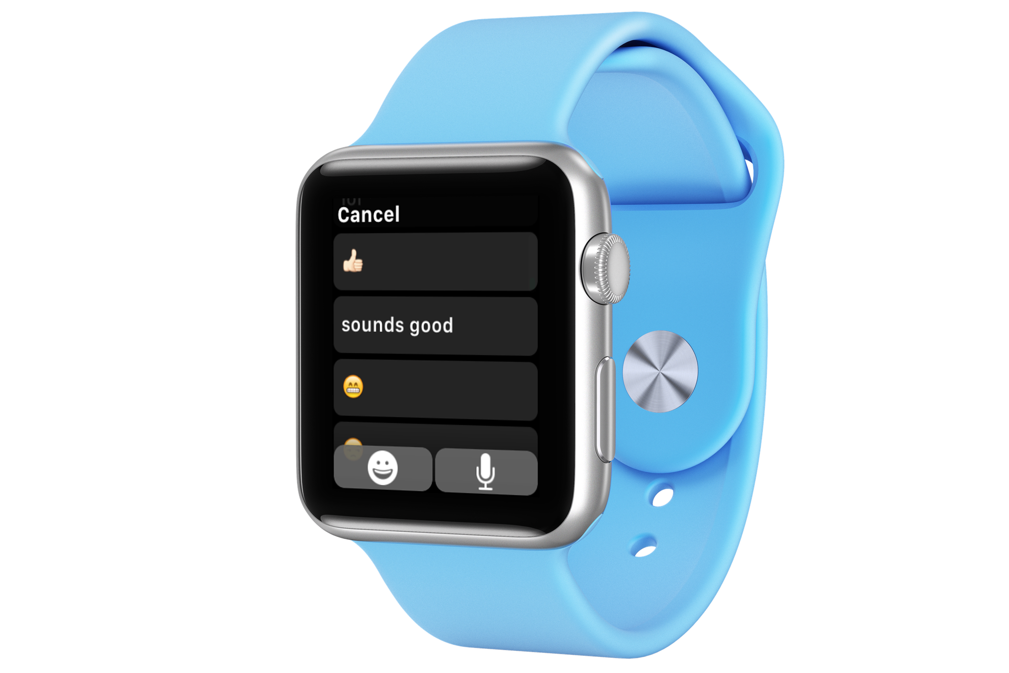 Apple Watch example of default replies