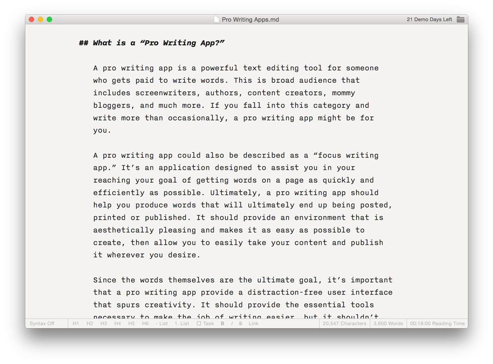 The Best Pro Writing App for Mac (and iOS)