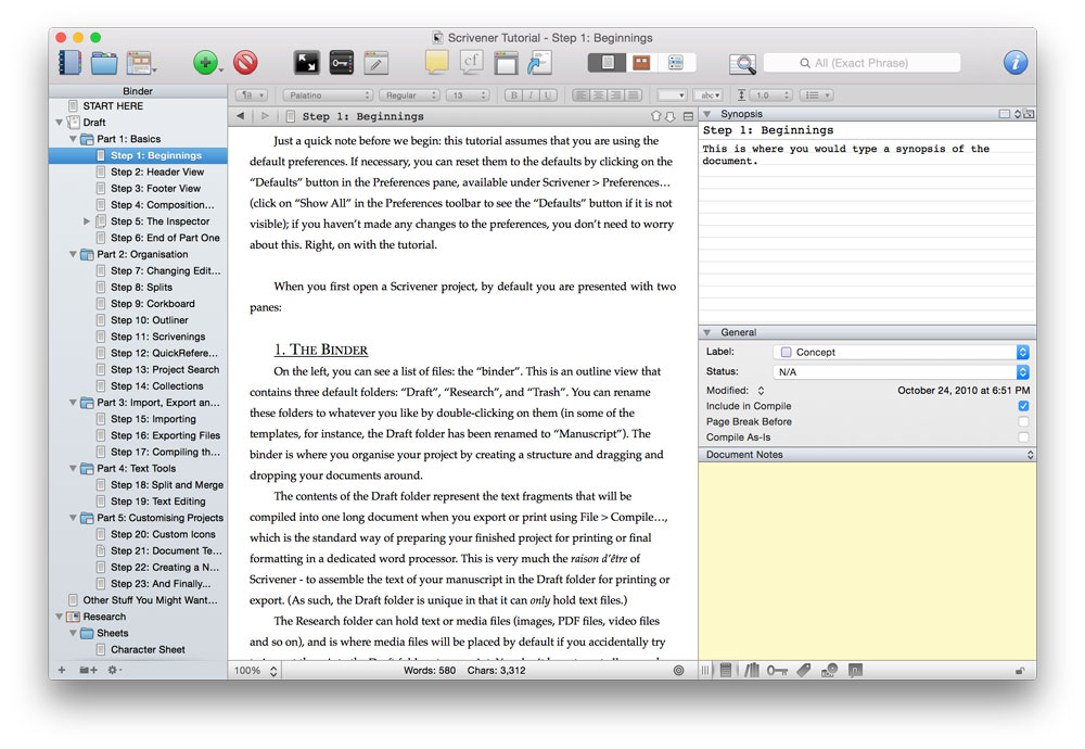 scrivener mac app