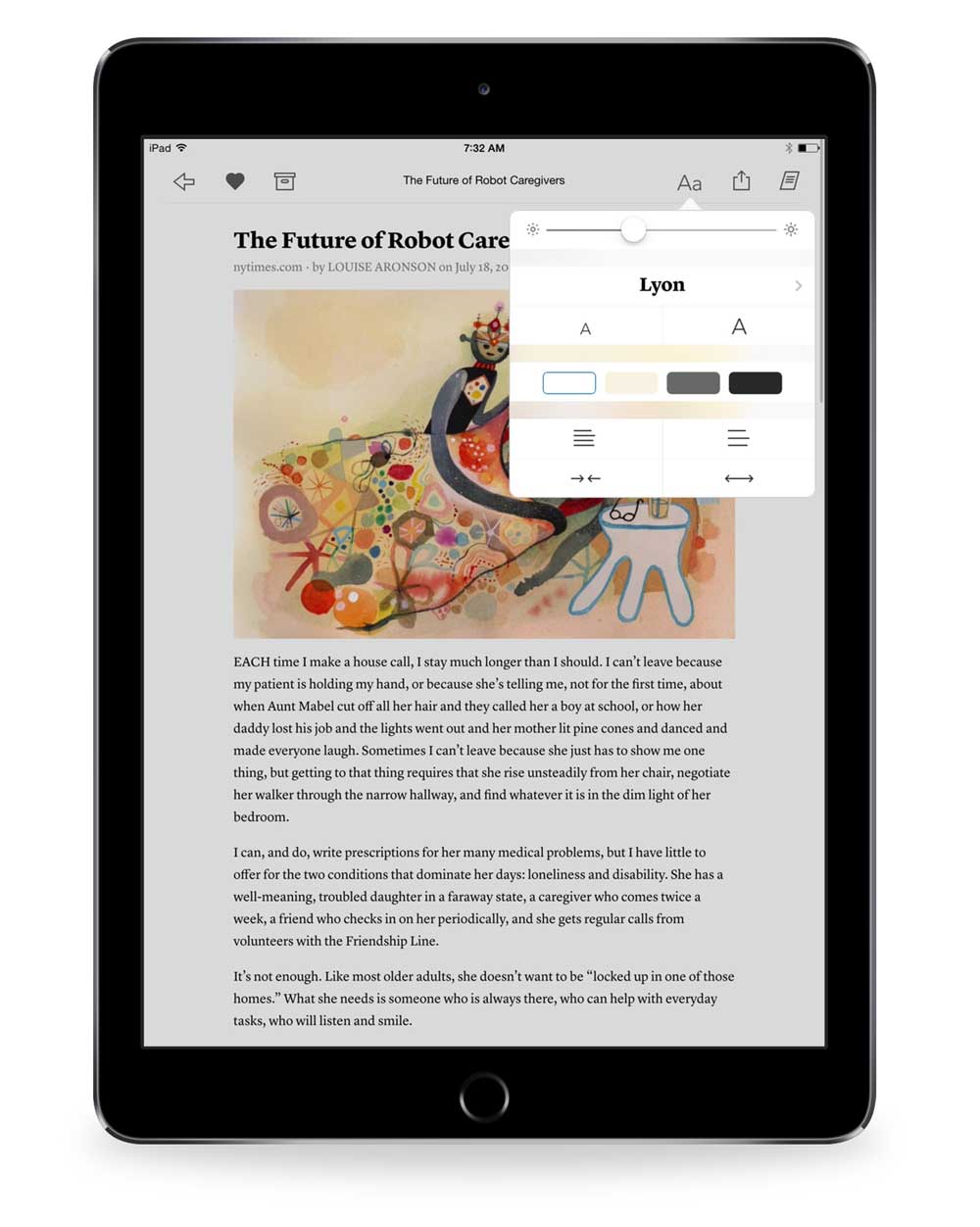 screenshot 3 Instapaper typography and background options