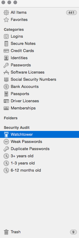 Security Audit in the sidebar