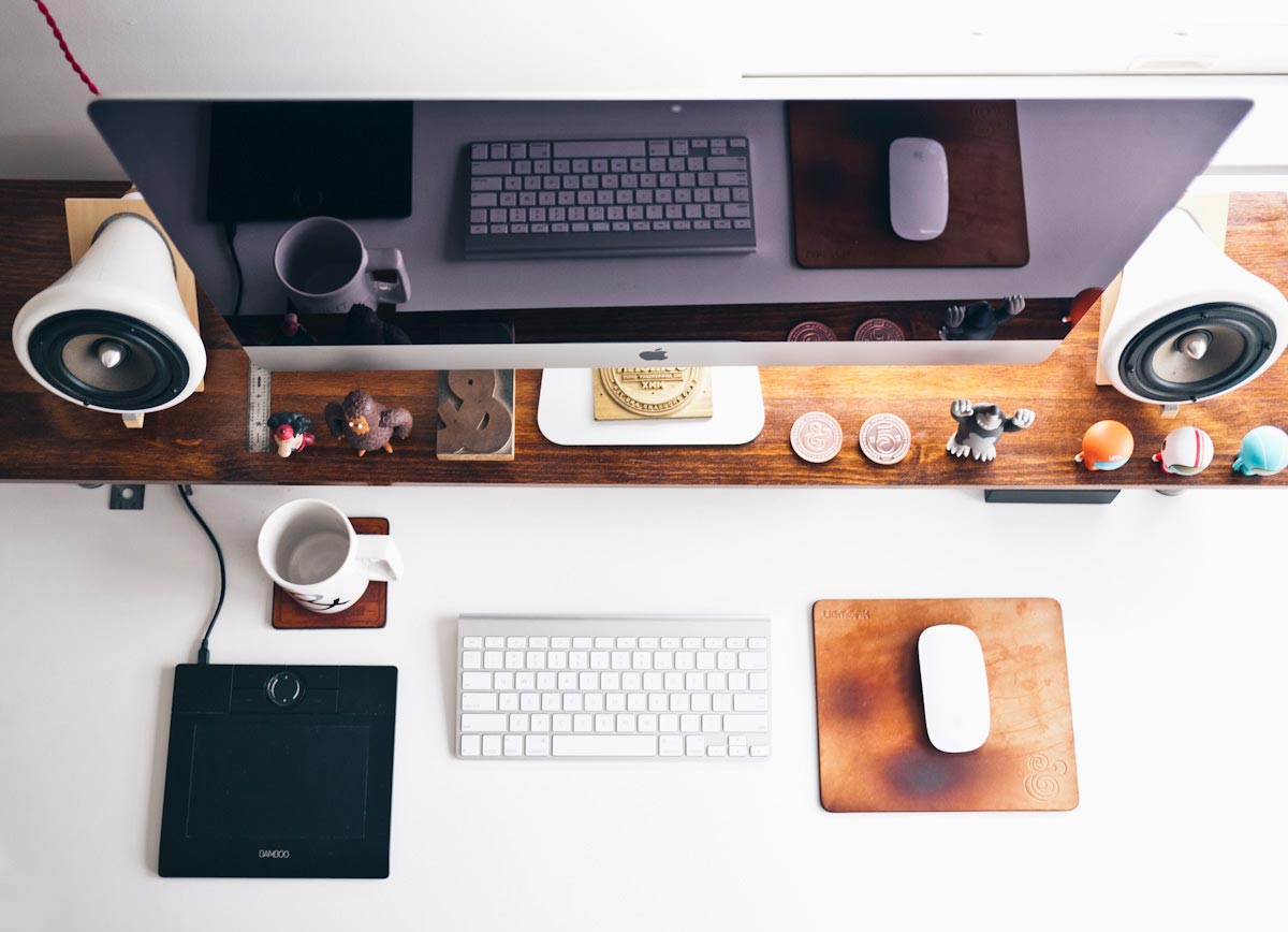 Jeff Sheldon's desk top down