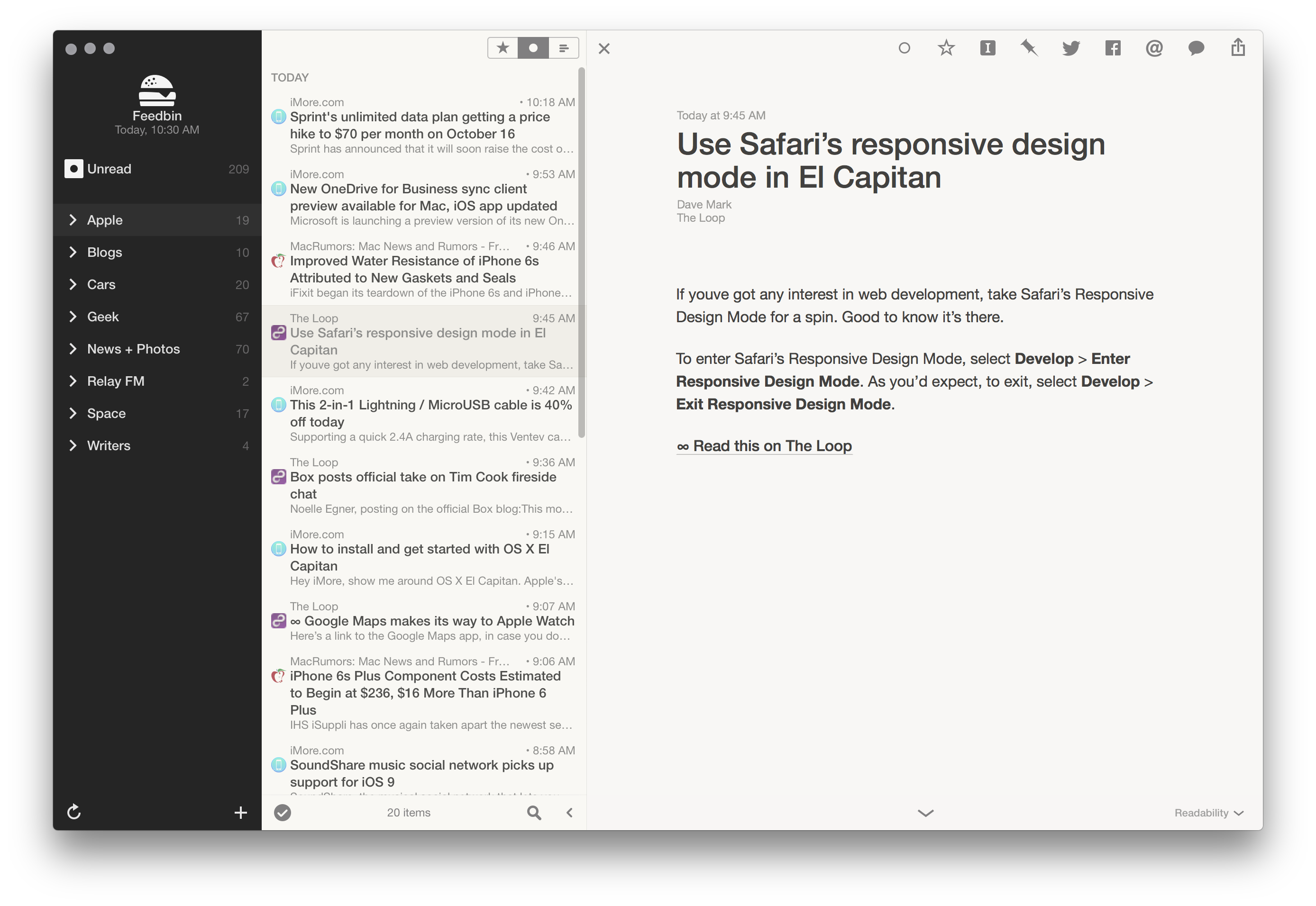 rss feed for mac
