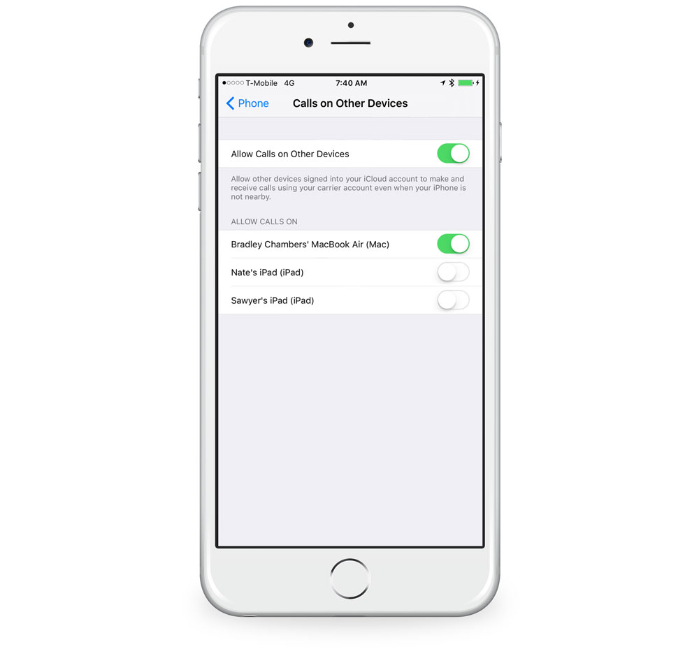Calls on Other Devices on iPhone