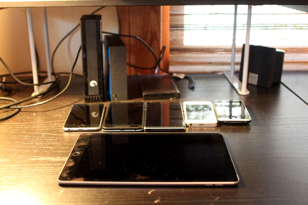 Tim Bornholdt's desk and devices