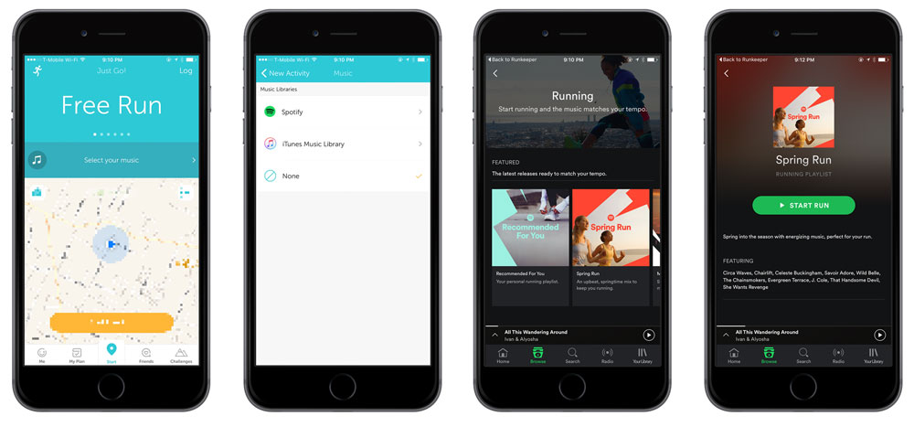 Runkeeper and Spotify integration