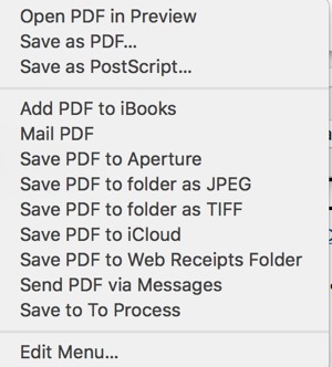 PDF options