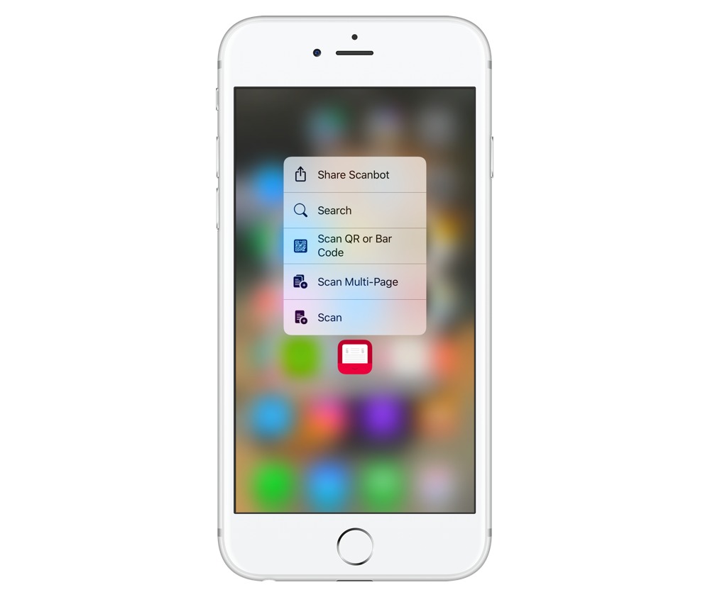 3D Touch options for Scanbot