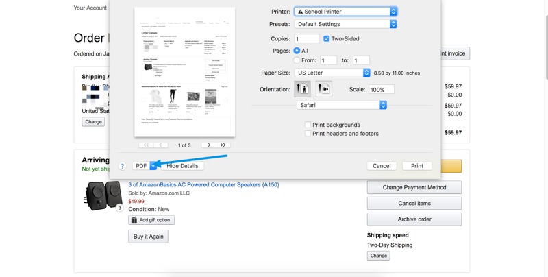 Storing receipts on Mac