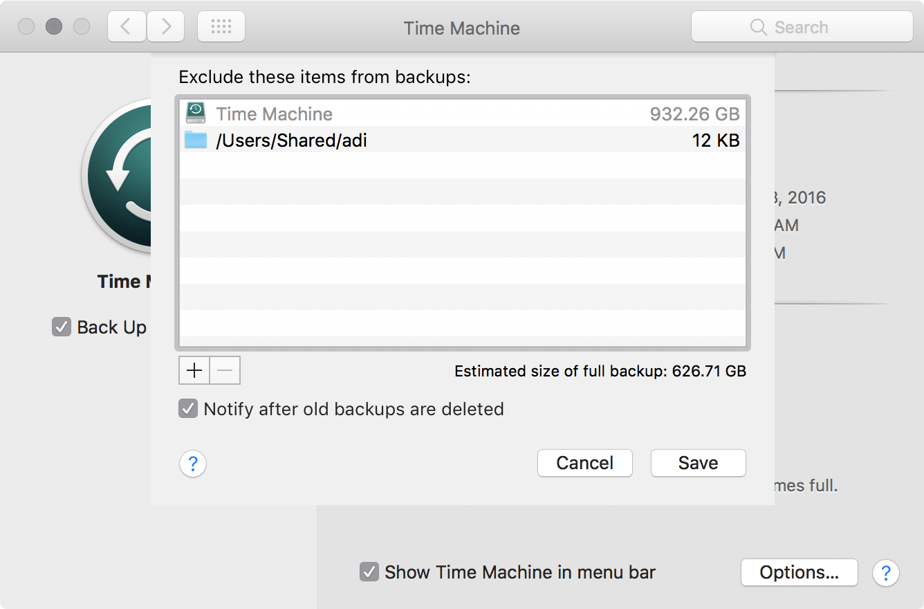 Time Machine - menu bar icon