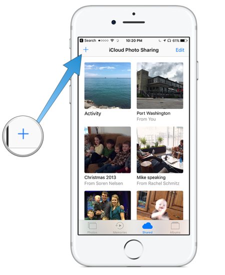 Setting up a shared iCloud photo album