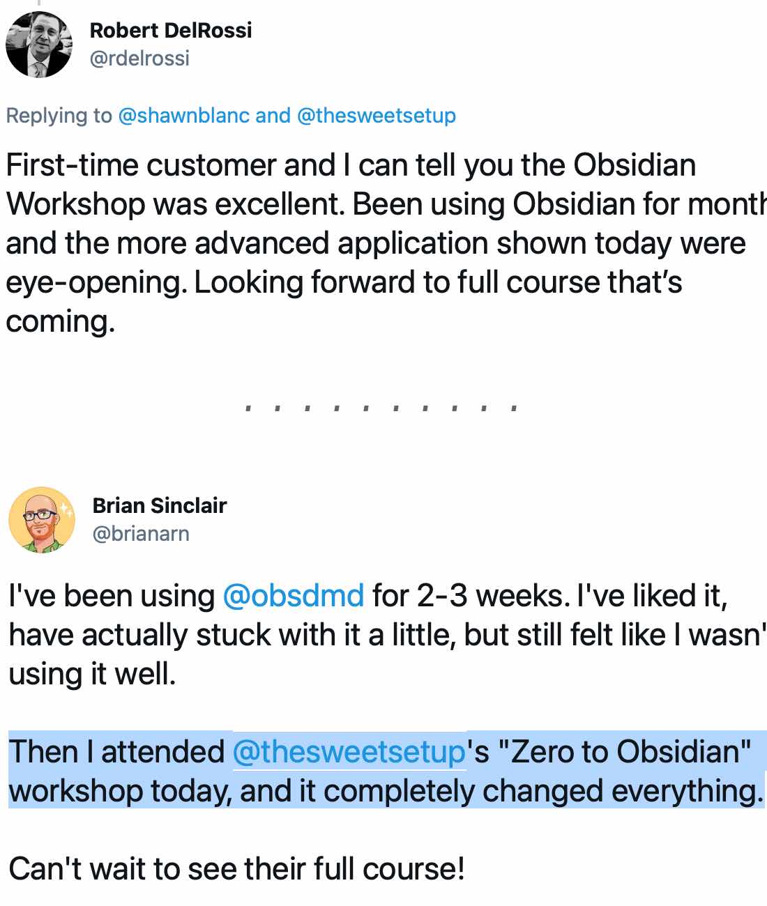 Zero to Obsidian Student Testimonials