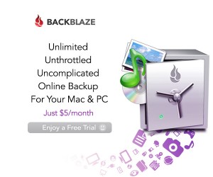 Backblaze: Unlimited, unthrottled, and uncomplicated online backup.