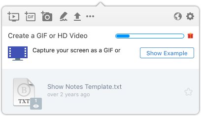 CloudApp menu bar in OS X