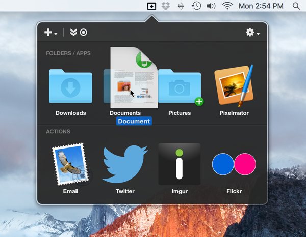 Dropzone menu bar in OS X