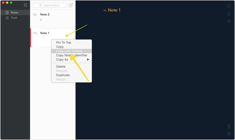 macOS Bear Notes screens