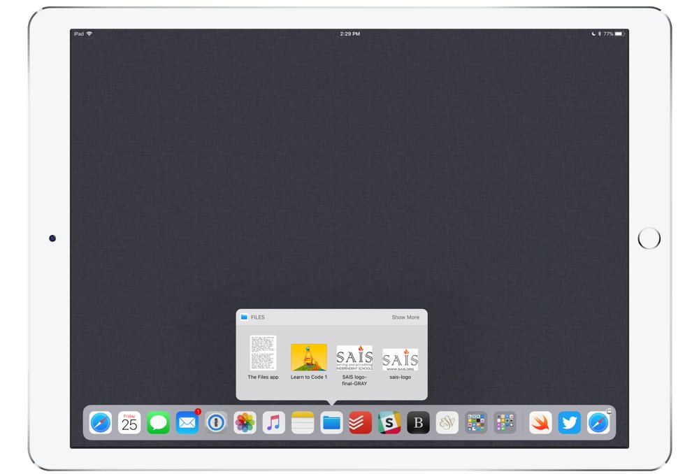 iOS 11 - Files - dock
