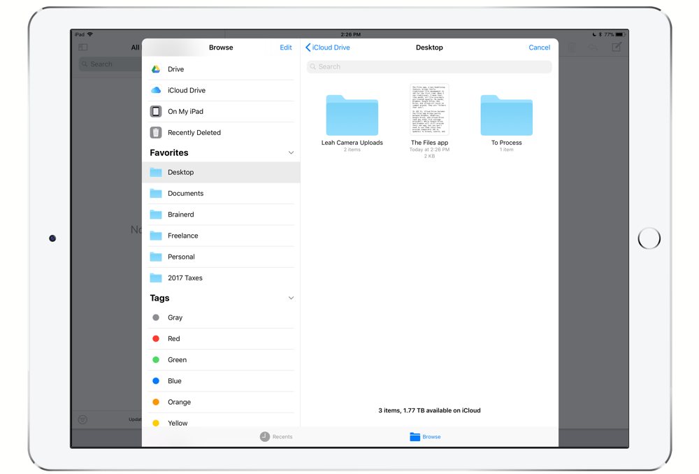 iOS 11 Files - emailing