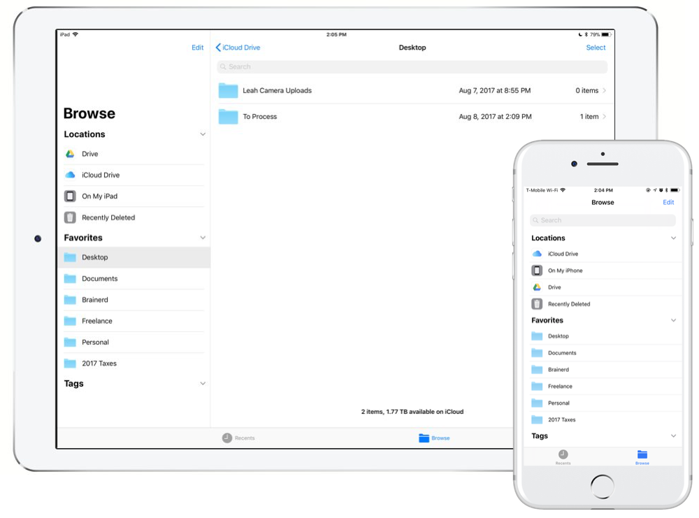 iOS 11 Files app - files view