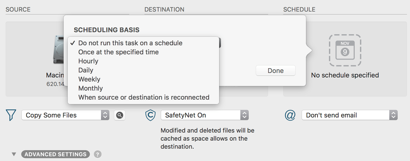 ultimate backup schedule synology