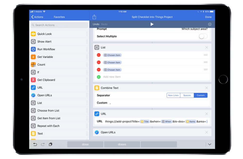 Things iOS Workflows