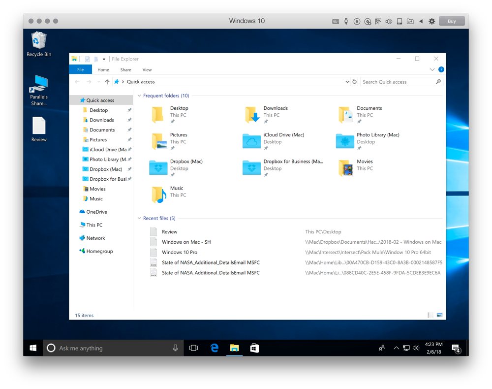 Shared files in Parallels