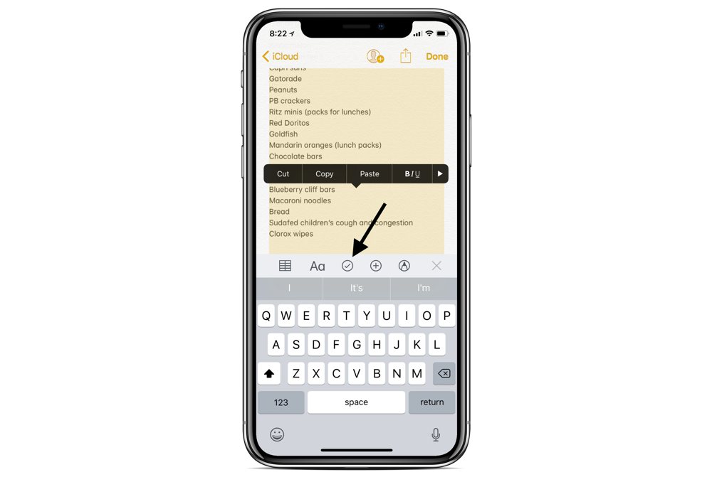 Converting a message into a list in Apple Notes 03