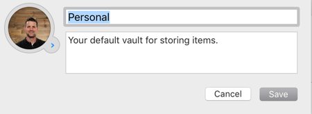 1Password vault edit