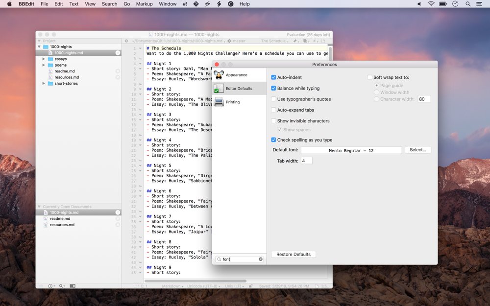 text editor for mac margins