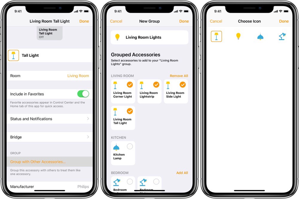 How to group smart accessories in the Home app on iOS