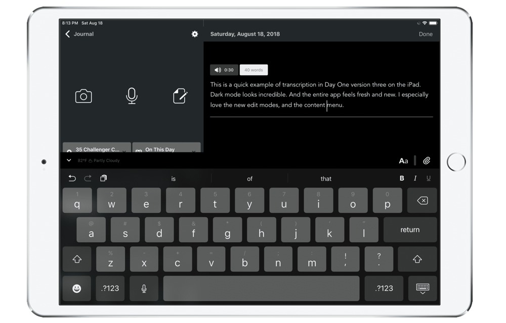 Day One For Ios Hits Version 3 Introduces Audio Snippets Dark Mode And Tons More The Sweet Setup
