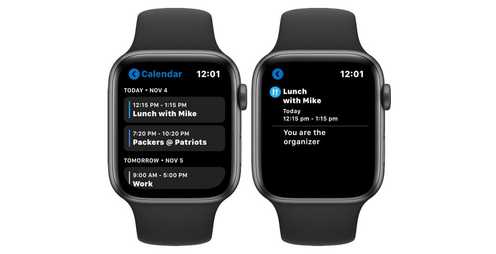 Google calendar discount apple watch complication