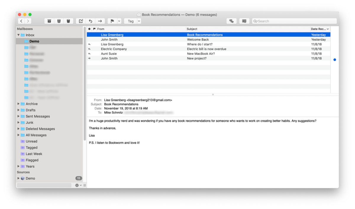 MailMate interface
