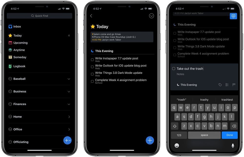 dark mode ios theme iOS for Mode Setup New Dark Sweet Debuts Things 3.8 The â€“